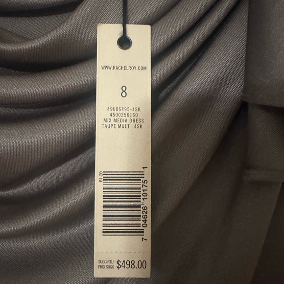 Rachel Roy Metallic Gray/Taupe Midi Dress - Picture 3 of 12